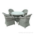 polyrattan outdoor dining table and chair set